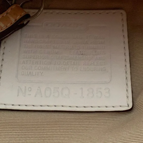 Coach Monogram White and Tan Handbag No A05Q-1853 - Picture 3 of 6
